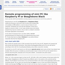 Remote programming of mini PC like Raspberry Pi or Beaglebone Black