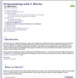 Programming with C Blocks on Apple Devices