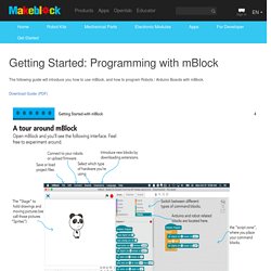 Premiers pas: Programmation avec mBlock - une plateforme de construction de robots Arduino open source