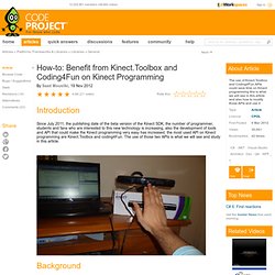 How-to: Benefit from Kinect.Toolbox and Coding4Fun on Kinect Programming