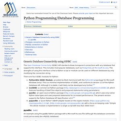 Python Programming/Database Programming