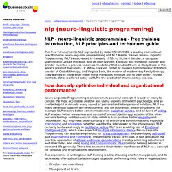 nlp - neuro-linguistic programming free theory training guide, nlp definitions and principles