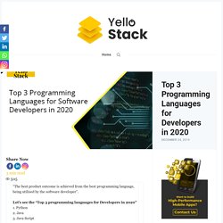 Top 3 Programming Languages for Developers in 2020