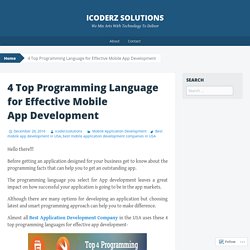 4 Top Programming Language for Effective Mobile App Development