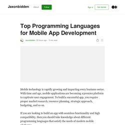 Top Programming Languages for Mobile App Development