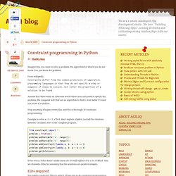 Constraint programming in Python