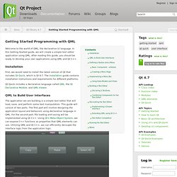 Getting Started Programming with QML