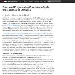 Functional Programming Principles in Scala: Impressions and Statistics