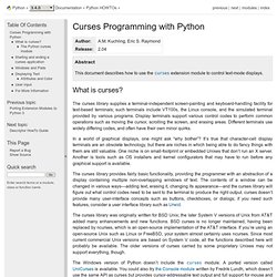 Curses Programming with Python — Python v3.2.1 documentation