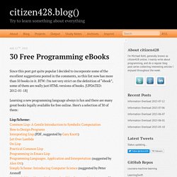 30 free programming eBooks - citizen428.blog()