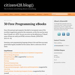 30 free programming eBooks « citizen428.blog()