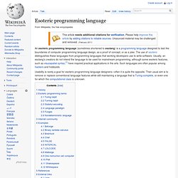 Esoteric programming language