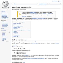 Quadratic programming