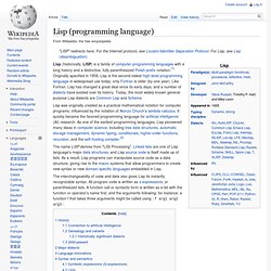 Lisp (programming language)