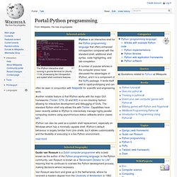 Portal:Python programming