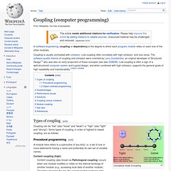 Coupling (computer programming)