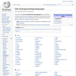List of programming languages