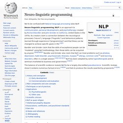 Neuro-linguistic programming - Wikipedia