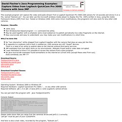 David Fischer's Java Programming Examples: Capture Video from Lo