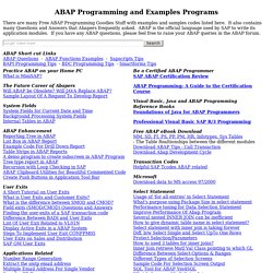 ABAP Examples Programs