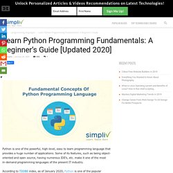Learn Python Programming Fundamentals: A Beginner’s Guide [Updated 2020] - Simpliv Blog
