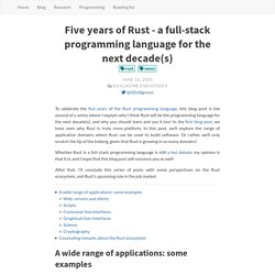 Five years of Rust - a full-stack programming language for the next decade(s)