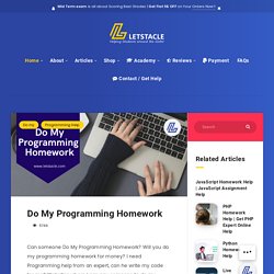 Do My Programming Homework - Letstacle