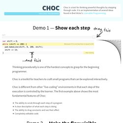 Choc - Bret Victor's 'Learnable Programming' implemented in Javascript