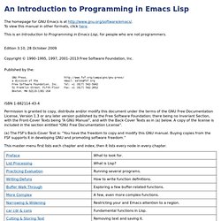 Programming in Emacs Lisp