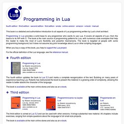 Programming - Programming in Lua : contents