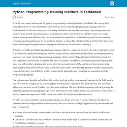 Python Programming Training Institute in Faridabad - KeySkill ACADEMY