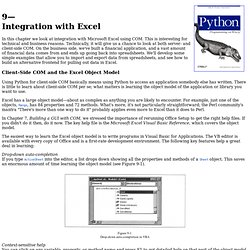 Python Programming on Win32: Chapter 9 - Integration with Excel
