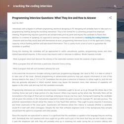 Programming Interview Questions: What They Are and How to Answer