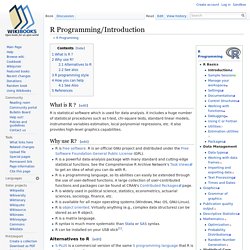R Programming/Introduction