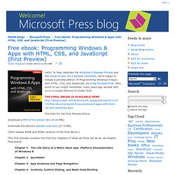 Free ebook: Programming Windows 8 Apps with HTML, CSS, and JavaScript (First Preview) - Microsoft Press