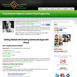 Doug Bergman's Beginner's Guide to Kinect Programming