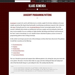 JavaScript Programming Patterns