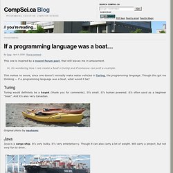 If a programming language was a boat…