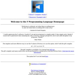 F Programming Language Homepage