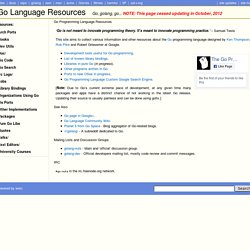 Go Programming Language Resources