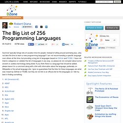 The Big List of 256 Programming Languages