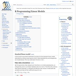 R Programming/Linear Models - Wikibooks, collection of open-content textbooks