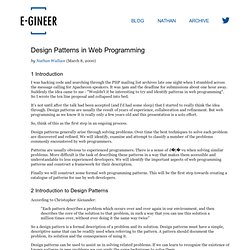 Design Patterns in Web Programming