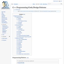 C++ Programming/Code/Design Patterns