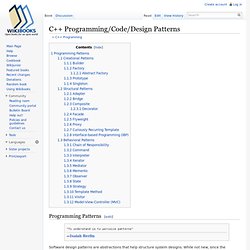 C++ Programming/Code/Design Patterns