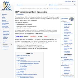 R Programming/Text Processing