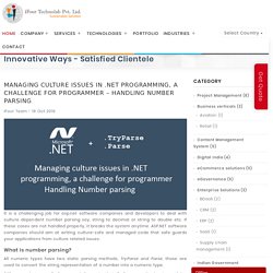 Managing culture issues in .NET programming, a challenge for programmer – Handling Number parsing