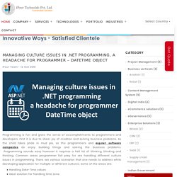 Managing culture issues in .NET programming, a headache for programmer – DateTime object