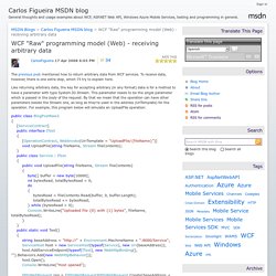 WCF "Raw" programming model (Web) - receiving arbitrary data - Carlos' blog