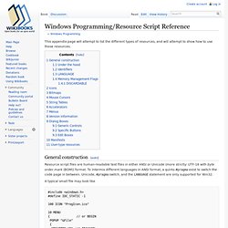 Windows Programming/Resource Script Reference